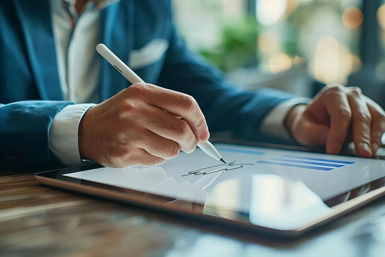 Qual a diferença entre PAdES e CAdES? | Foto de um pessoa segurando o celular com o logo do PDF | Identificação Digital | Blog da Certisign