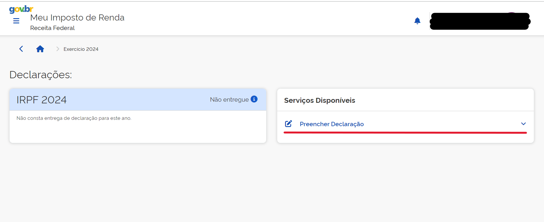 Como declarar o IR 2024 | Foto da tela do portal da Receita Federal para declaração do imposto de renda 2024 | Certificação Digital | Blog da CertiSign