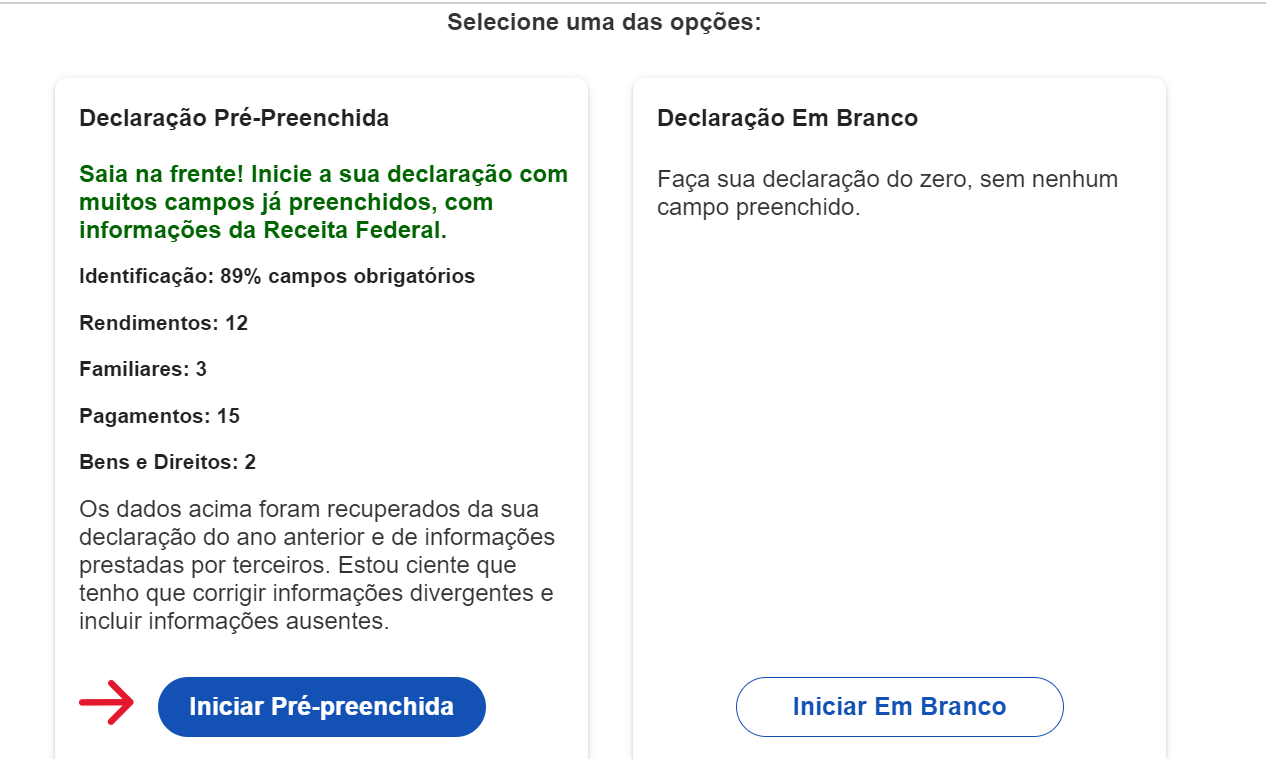 Como fazer a declaração de IR pré-preenchida | Foto do portal da Receita Federal no campo de declaração pré-preenchida | Certificação Digital | Blog da CertiSign