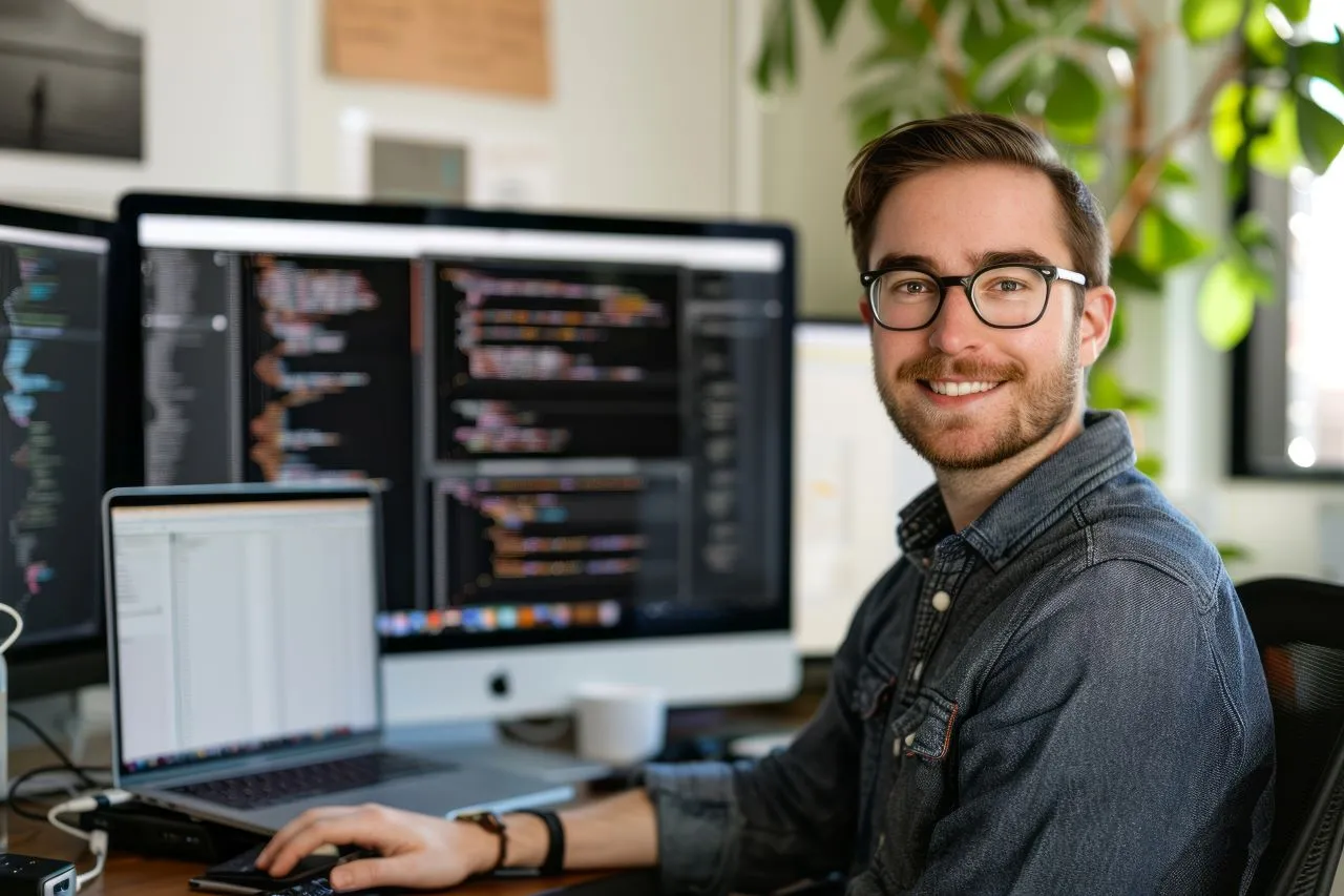Como gerenciar a validade dos Certificados SSL de forma eficaz? | Foto de um homem que é desenvolvedor front-end - imagem gerada pela IA | Certificação Digital | Blog da Certisign
