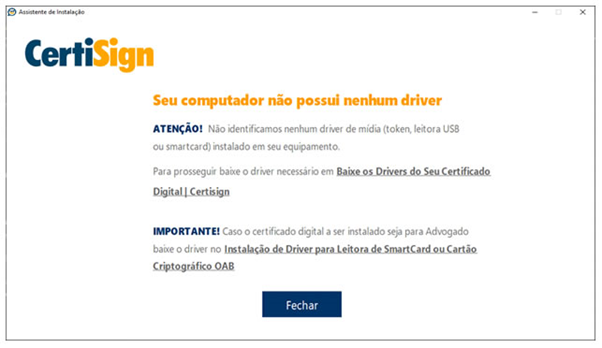 Como instalar certificado digital A3 token | Foto do site da Certisign, assistente de Instalação Certisign | Certificado Digital | Blog da Certisign