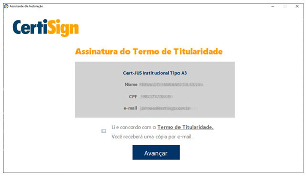 Como instalar certificado A3 Termo de titularidade | Foto do site da Certisign, assistente de Instalação Certisign | Certificado Digital | Blog da Certisign