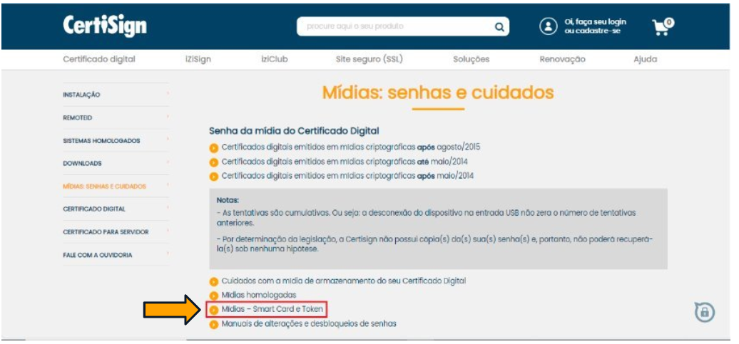 Como trocar a senha de certificado digital A3 com mídia | Foto do site da Certisign, Assistente de Instalação CertiSign | Certificação Digital | Blog da CertiSign