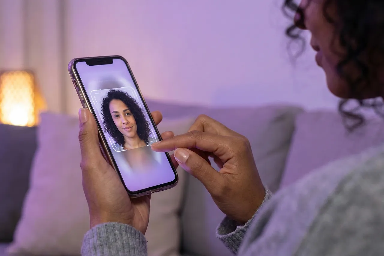 Como a Certisign ajuda sua empresa a se adequar à Lei Felca | Foto gerada por IA de uma mulher fazendo biometria facial pelo celular | Legislação e Normas | Segurança Digital | Transformação Digital | Blog da Certisign