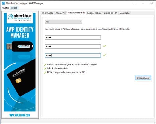 Passo 3 – Clicar em Desbloquear PIN