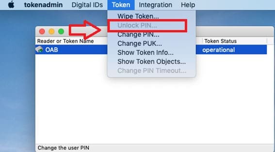 Passo 2 – Selecionar token operacional