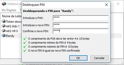 Passo 3 – Clicar em Desbloquear PIN