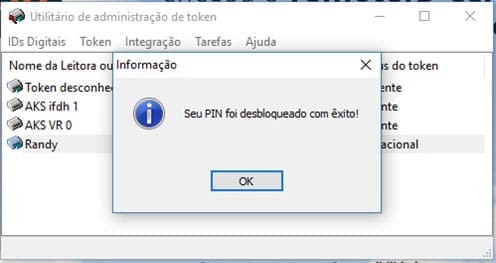 Passo 4 – Informar senha PUK